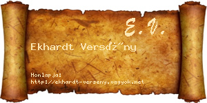 Ekhardt Versény névjegykártya